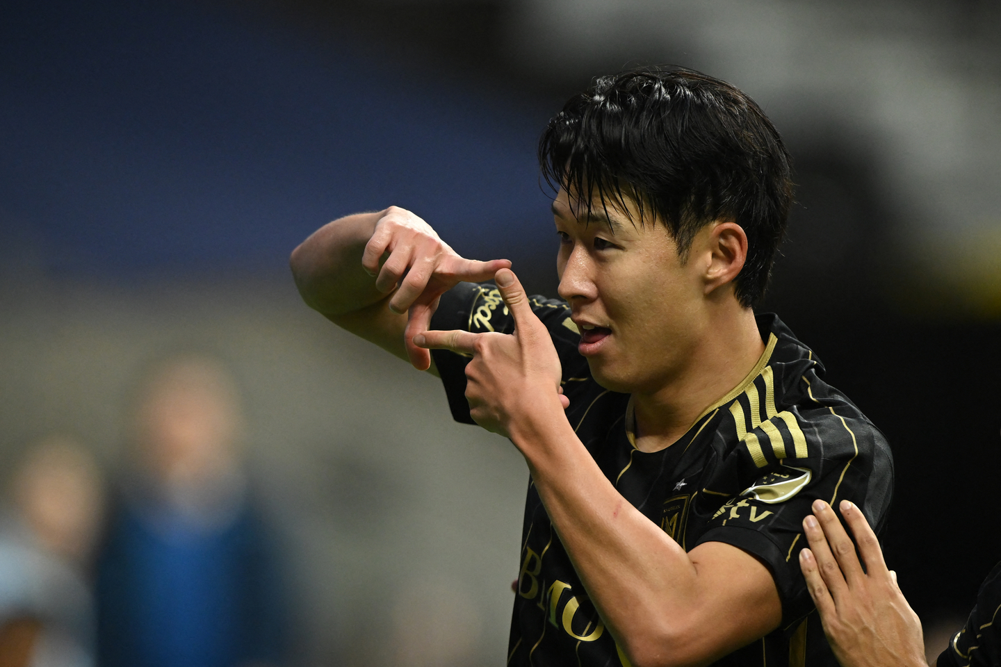 Los Angeles FC forward Son Heung-min celebrates scoring against the Vancouver Whitecaps in Vancouver, Canada, on Nov. 22, 2025. [REUTERS/YONHAP]