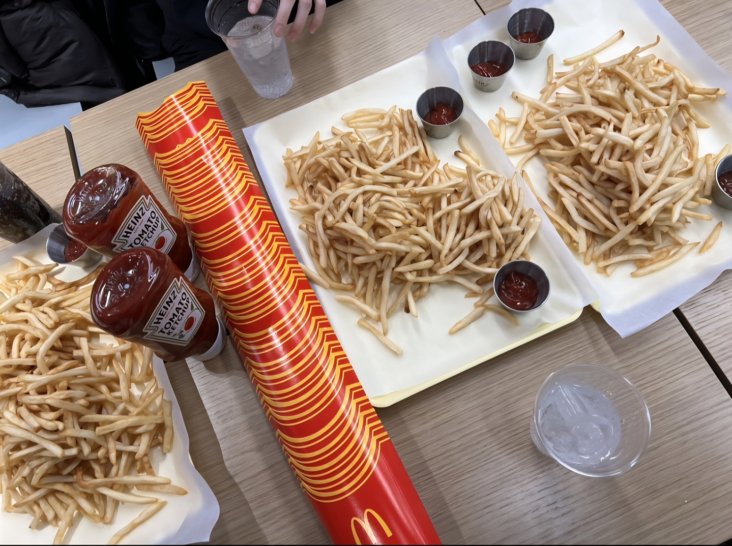 A screencapture shows a pile of french fries shared by participants at a gathering held this month. [SCREEN CAPTURE] 