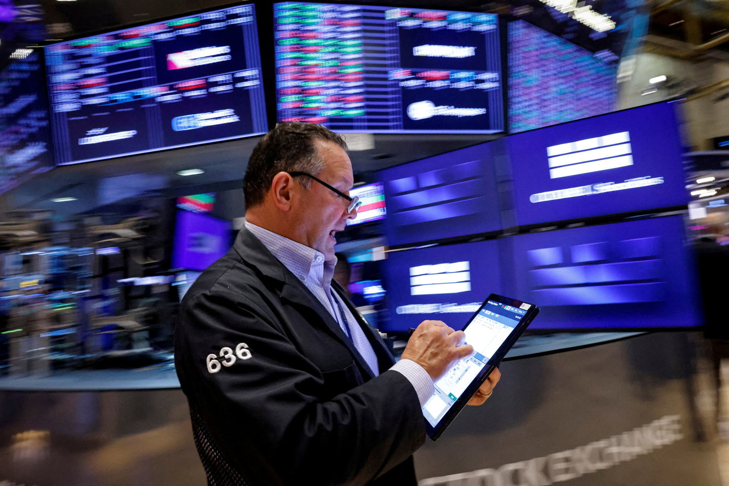 A trader works on the floor at the New York Stock Exchange in New York in this file photo from August 28, 2024. [REUTERS/YONHAP]