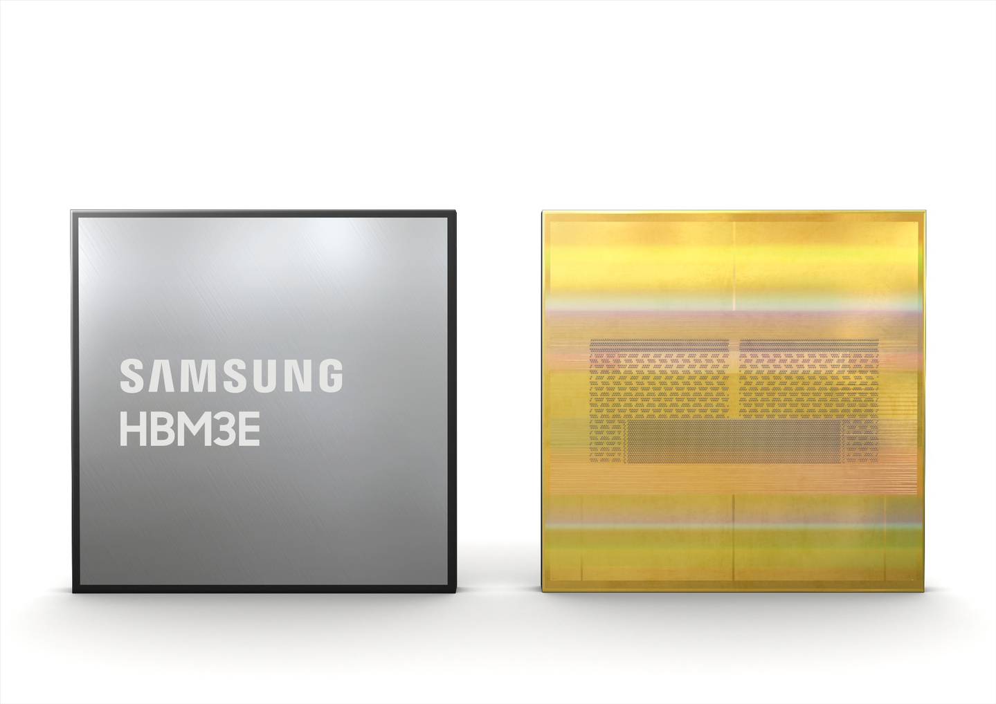 Samsung Electronics' HBM3E dynamic random-access memory chips are seen in this photo provided by the company [SAMSUNG ELECTRONICS]