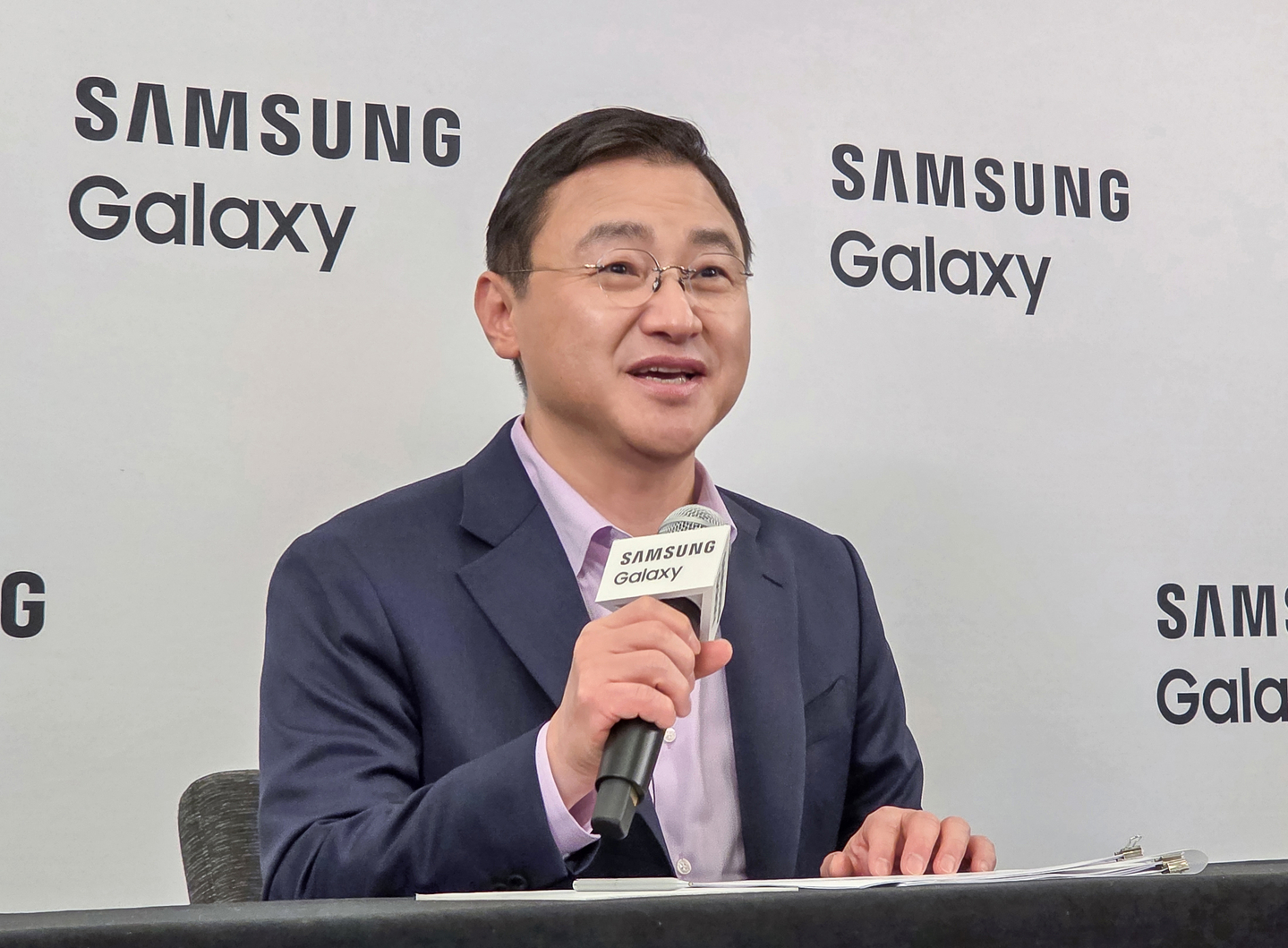 Roh Tae-moon, president and CEO of Samsung Electronics, speaks at a press conference for Korean media following the Samsung Galaxy Unpacked 2026 event in San Francisco on Feb. 25. [SAMSUNG ELECTRONICS]