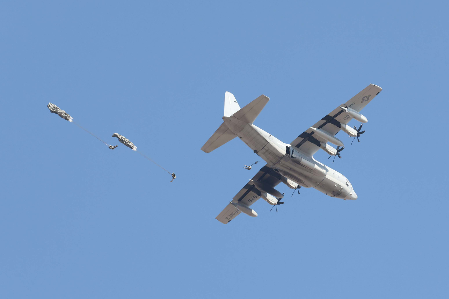 An aircraft flies during a Korea-U.S. operations drill on Nov. 4, 2025. [JOINT CHIEFS OF STAFF/YONHAP]