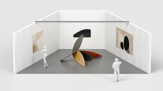A digitally rendered image of a booth of Hive Art Fair [HIVE ART FAIR]