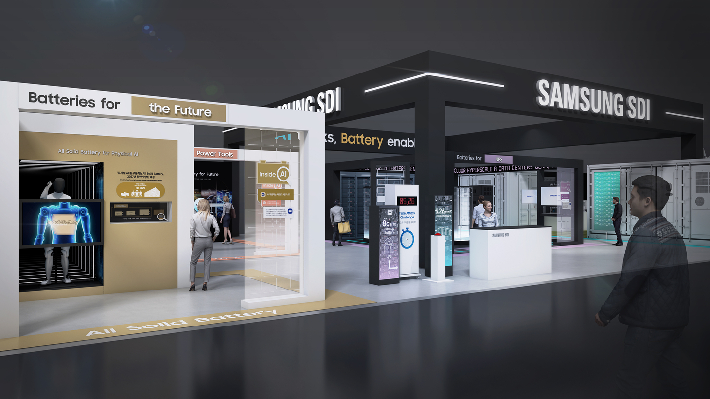 A render of Samsung SDI’s booth at InterBattery 2026, a battery trade show that will take place at Coex in southern Seoul from March 11 to 13 [SAMSUNG SDI]