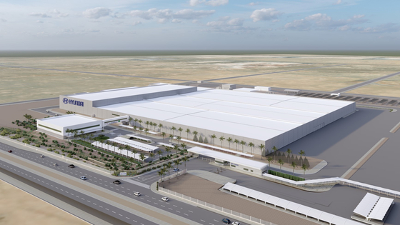 A render shows Hyundai Motor’s Saudi production plant at the King Salman Automotive Cluster in Saudi Arabia, where the company held a groundbreaking ceremony for the factory on May 14, 2025. [YONHAP]