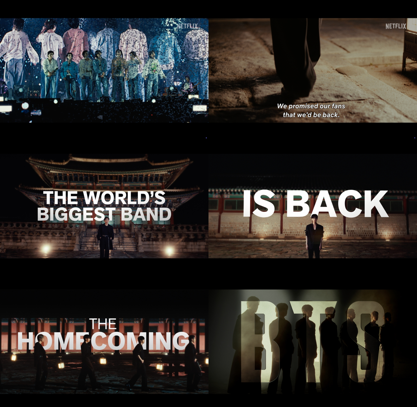 Stills from BTS's ″Arirang″ trailer [NETFLIX]