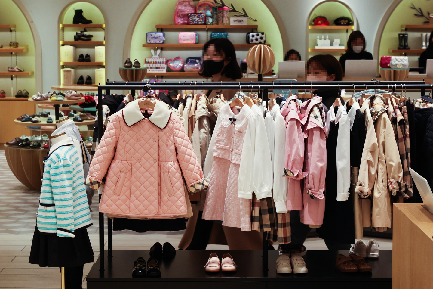 Kids' clothes are displayed at a Shinsegae Department Store branch in Seocho District, southern Seoul, on Feb. 23. [YONHAP]