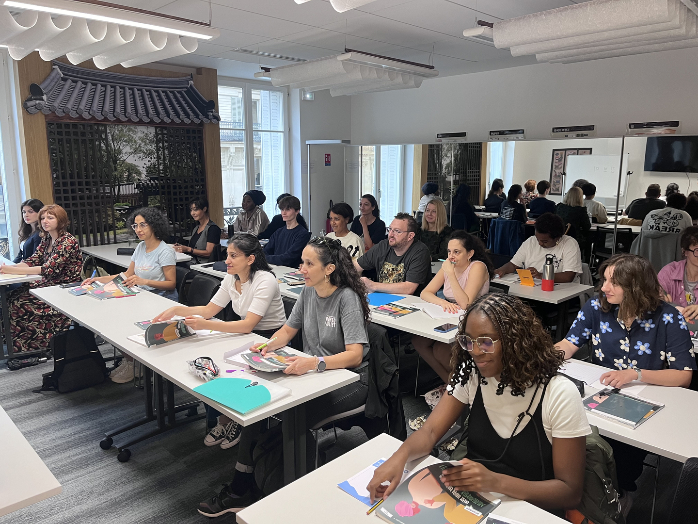 Students take Korean classes at the King Sejong Institute Foundation in France in September 2024. [KING SEJONG INSTITUTE FOUNDATION]