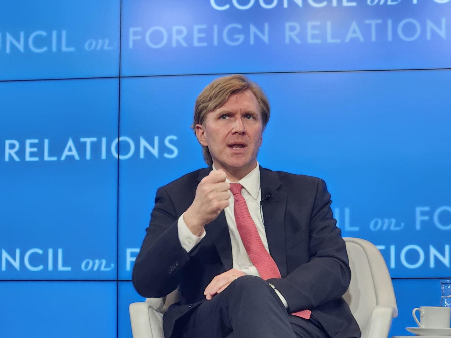 Under Secretary of Defense for Policy Elbridge Colby speaks during a forum hosted by the Council on Foreign Relations in Washington on March 4. [YONHAP] 