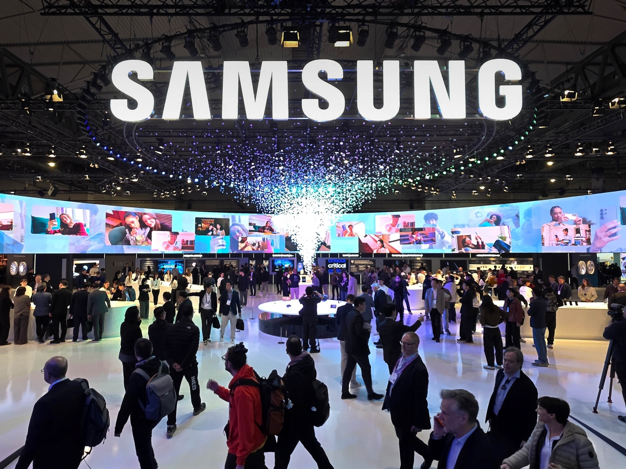 Samsung Electronics' booth at the Mobile World Congress 2026 in Barcelona, Spain, on March 3. [SAMSUNG ELECTRONICS]