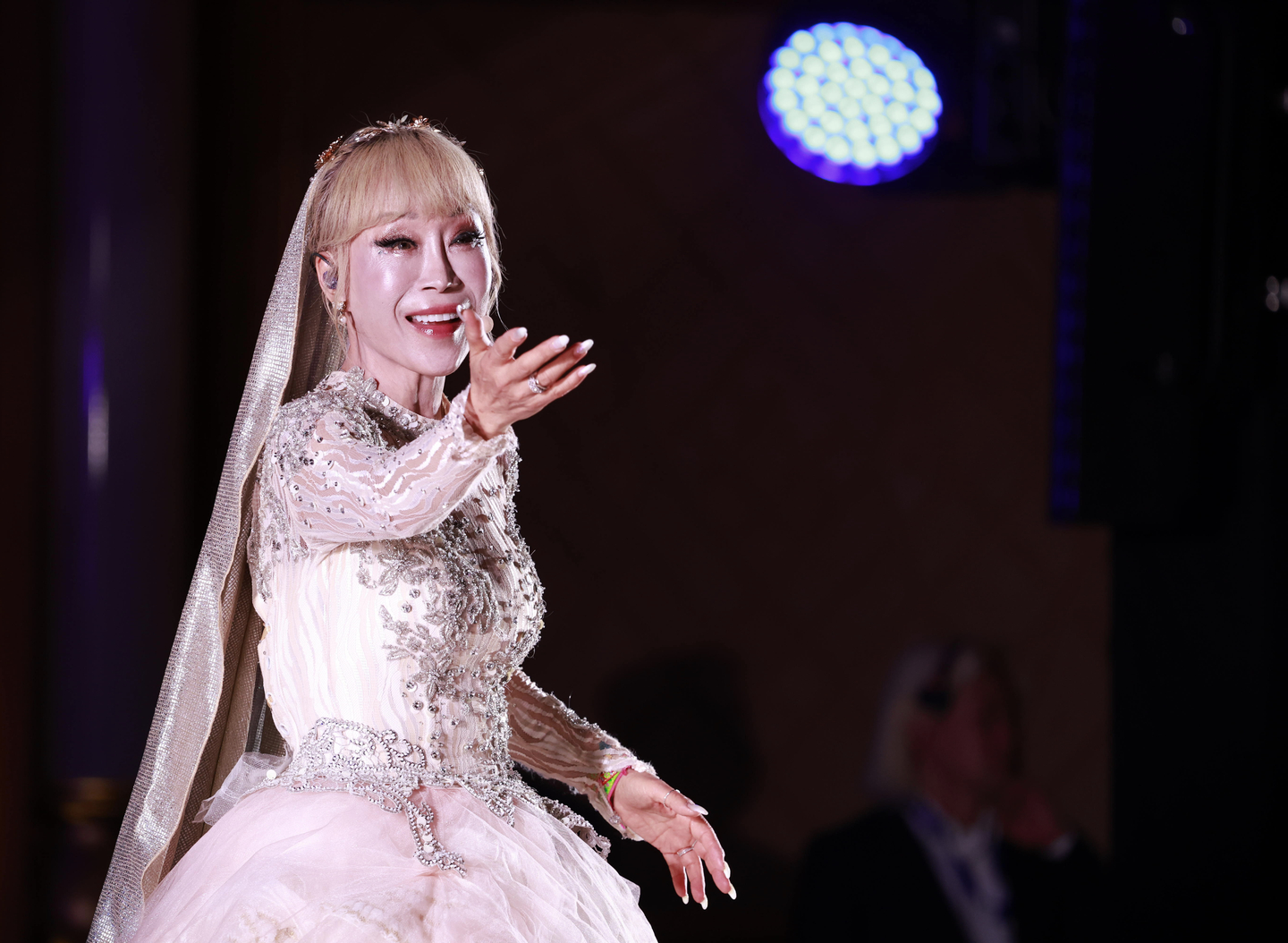 Soprano Sumi Jo performs during a Korea?UAE cultural exchange event at the presidential palace in Abu Dhabi, United Arab Emirates, attended by President Lee Jae Myung and first lady Kim Hea kyung on Nov. 18, 2025. [YONHAP]