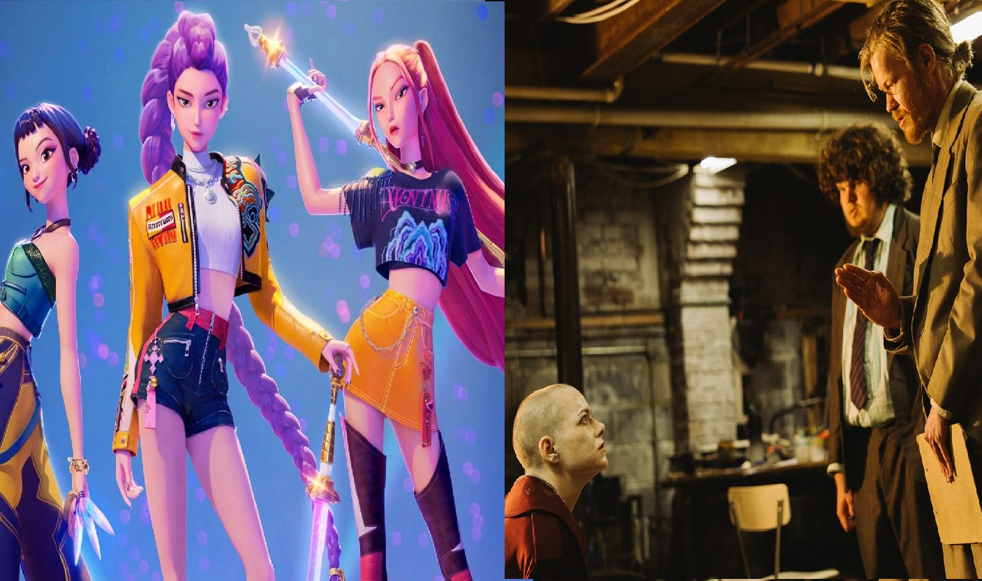 Stills from ″Kpop Demon Hunters″ (2025), left, and ″Bugonia″ (2025) [NETFLIX, CJ ENM]