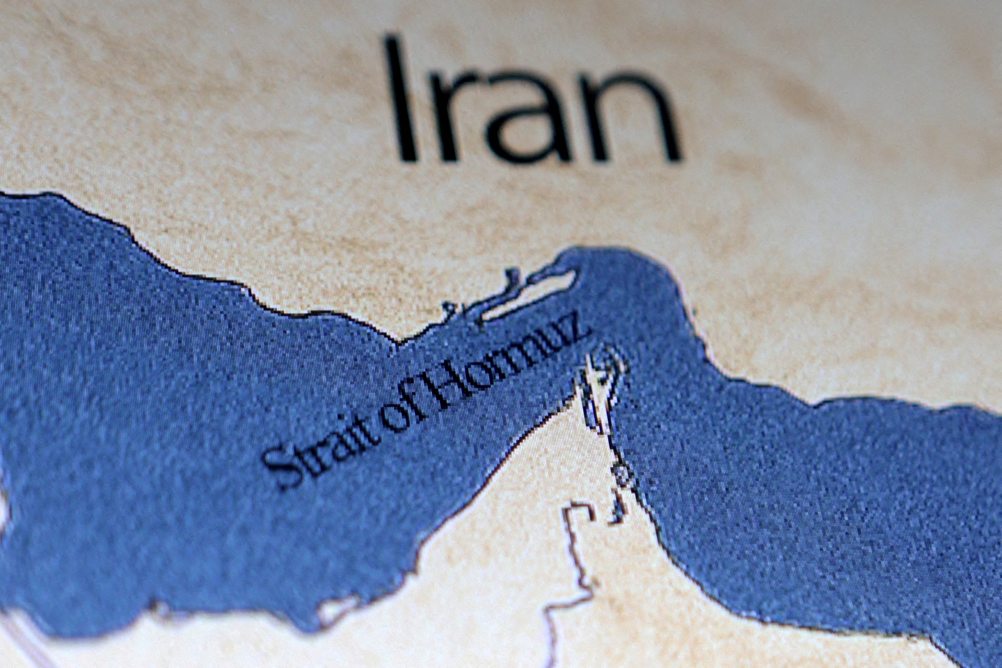 A map showing the Strait of Hormuz and Iran is seen in this photo taken June 22, 2025. [REUTERS/YONHAP]