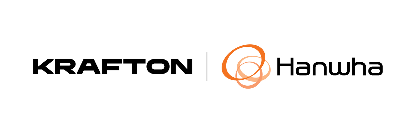 Logos of Krafton, left, and Hanwha Aerospace [KRAFTON]