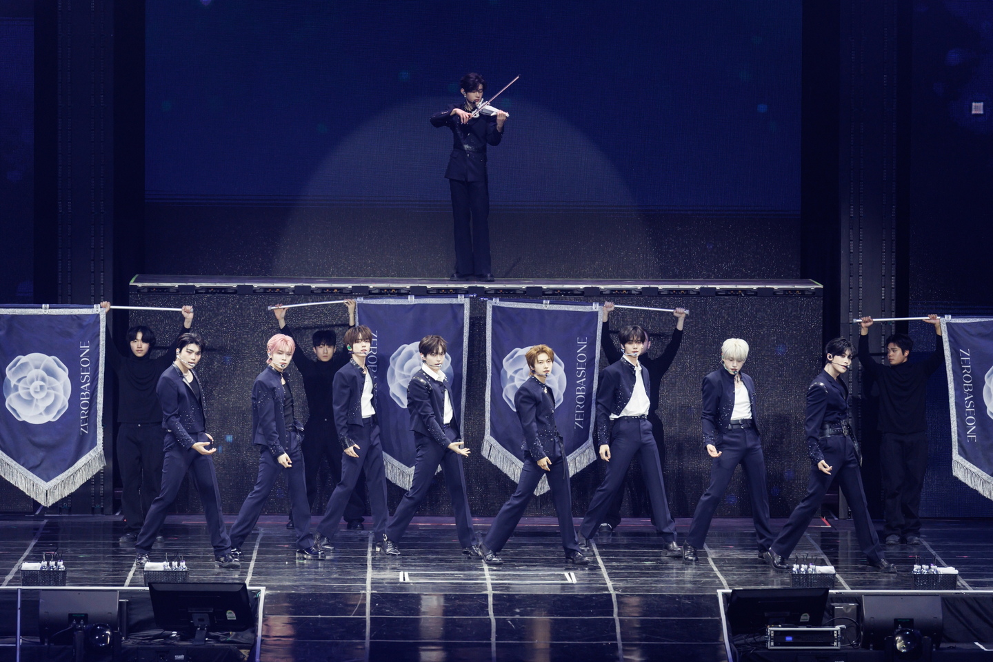 ZeroBaseOne performs during one of the encore concerts of its ″Here & Now″ world tour held on March 13, 14 and 15 at the KSPO Dome in southern Seoul. [WAKEONE]