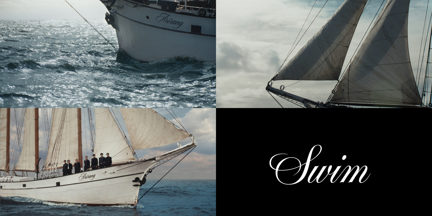 Stills from a teaser for the music video of “Swim,” the lead track from BTS’s fifth full-length album, “Arirang.” [BIGHIT MUSIC]