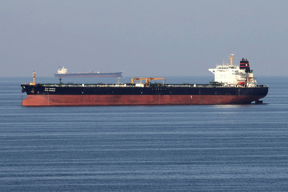 A tanker transiting the Strait of Hormuz. [REUTERS/YONHAP]