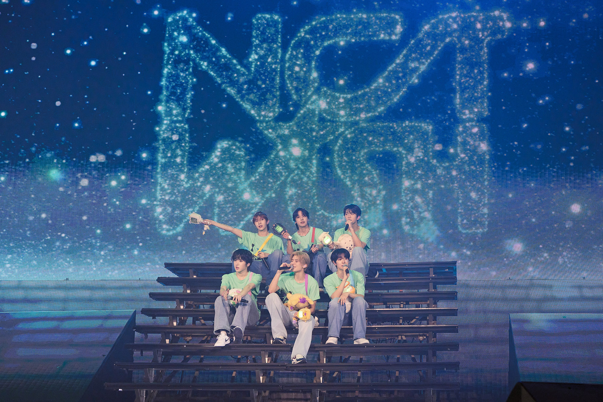 Boy band NCT Wish performs at the “2025 NCT WISH ASIA TOUR LOG in Seoul” concert held at SK Handball Gymnasium in southern Seoul in 2025. [SM ENTERTAINMENT]