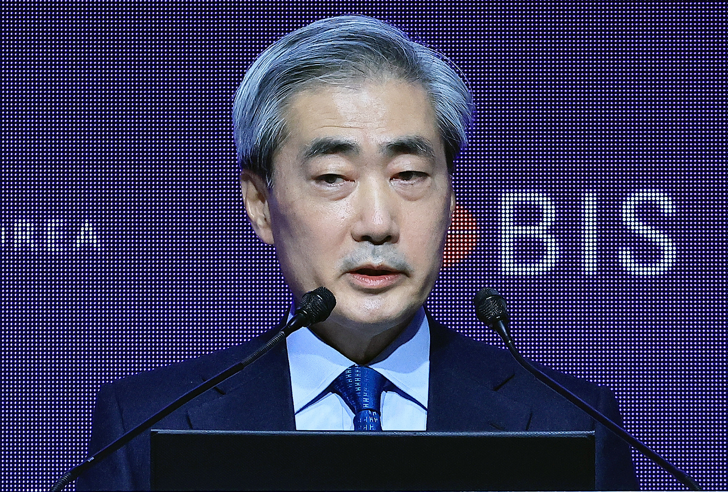 Shin Hyun-song, the new nominee for governor of the Bank of Korea, speaks at a forum at the Bank of Korea, Jung District, central Seoul, on December 17, 2024. [NEWS1]