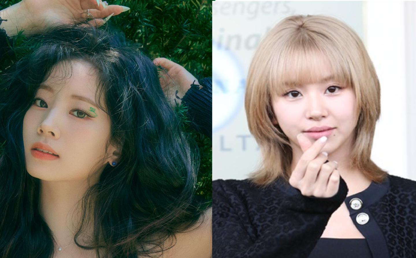 Twice members, Dahyun, left, and Chaeyoung [JYP ENTERTAINMENT, NEWS1]