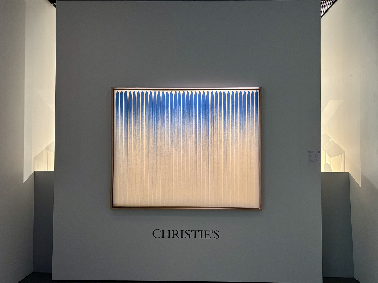 "From Line" (1978) by Lee Ufan is displayed at the preview exhibition of Christie's Hong Kong at Christie’s Asia Pacific headquarters, The Henderson, in Central, Hong Kong, on March 24. [LEE JIAN]