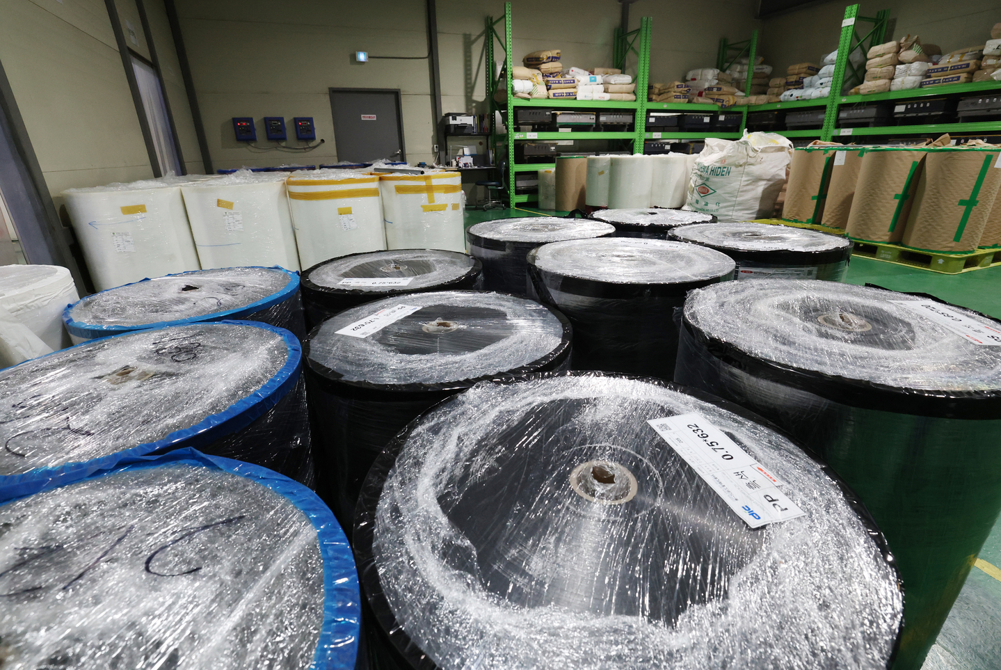 Materials are stored at a warehouse in a plastic factory in Gwangju, Gyeonggi, on March 27. [NEWS1]