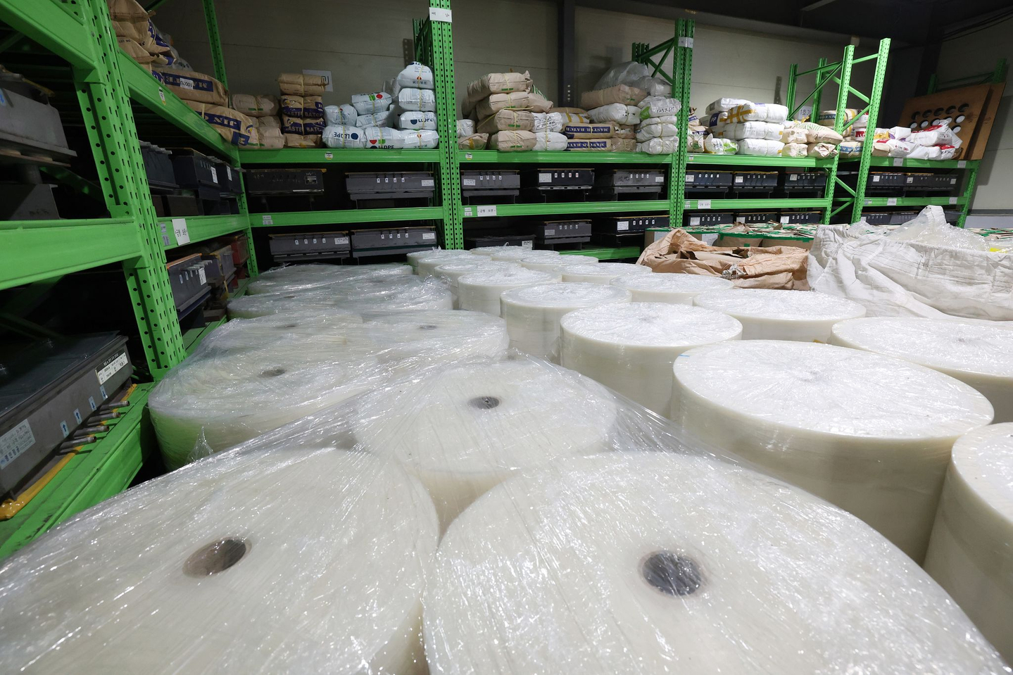 A raw materials warehouse at a plastic manufacturing plant in Gwangju, Gyeonggi [NEWS1]