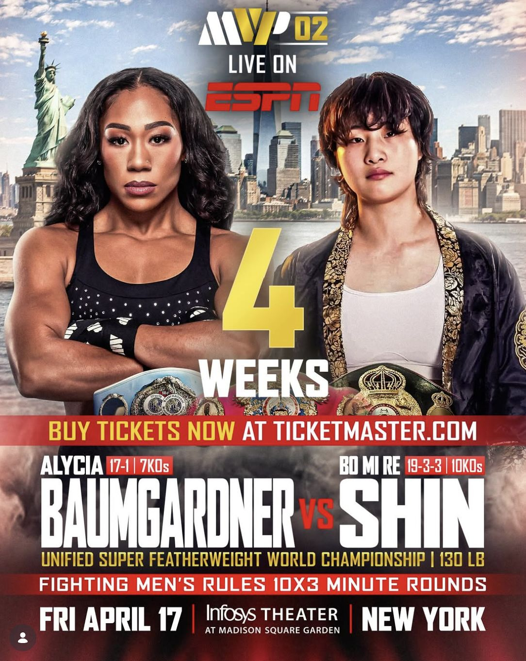Shin Bomire, right, on a poster with Alycia Baumgardner [SCREEN CAPTURE]