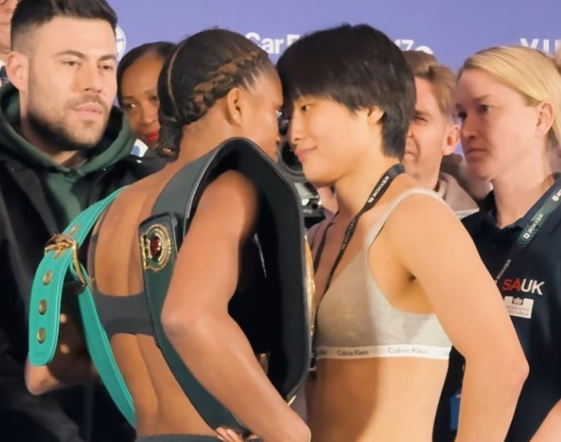 Ahead of a 2025 title bout, Shin Bomire, right, faces Caroline Dubois. [NOSIDE STUDIO]