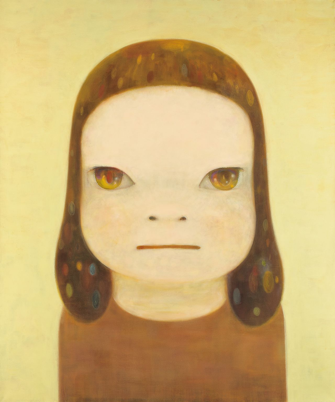 Yoshitomo Nara’s painting “Nothing about it” (2016) [SEOUL AUCTION]