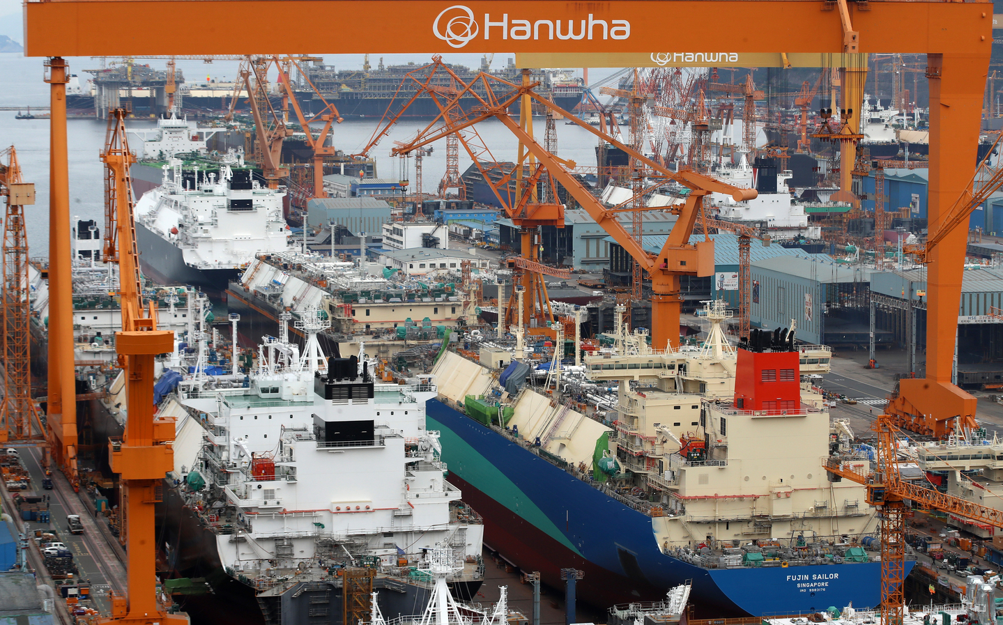 Hanwha Philly Shipyard, owned by Korean shipbuilder Hanwha Ocean, in Philadelphia. [NEWS1]