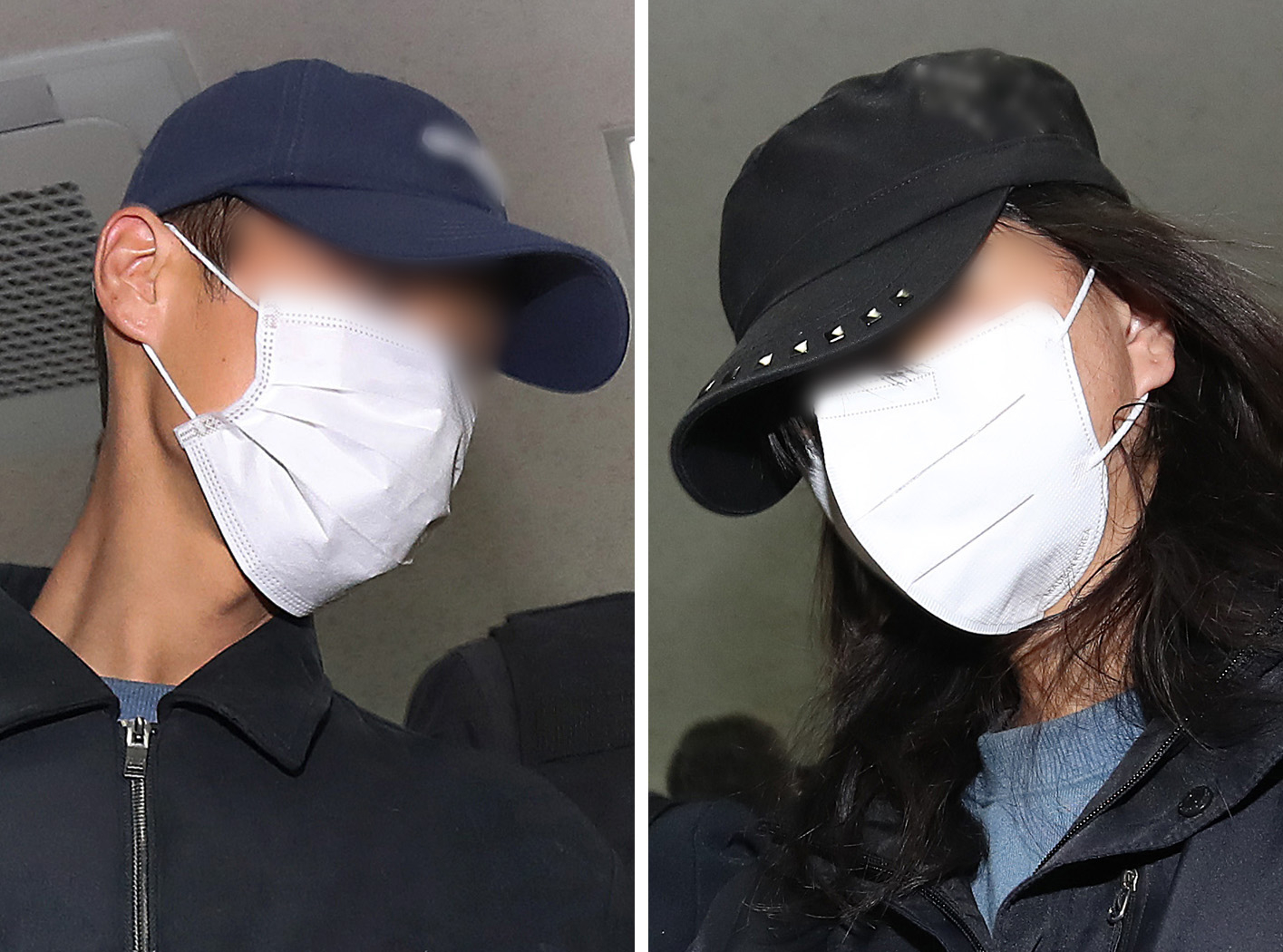 A married couple accused of killing the wife’s mother and abandoning her body in a stream are seen at Daegu District Court in Daegu on April 2. [NEWS1]