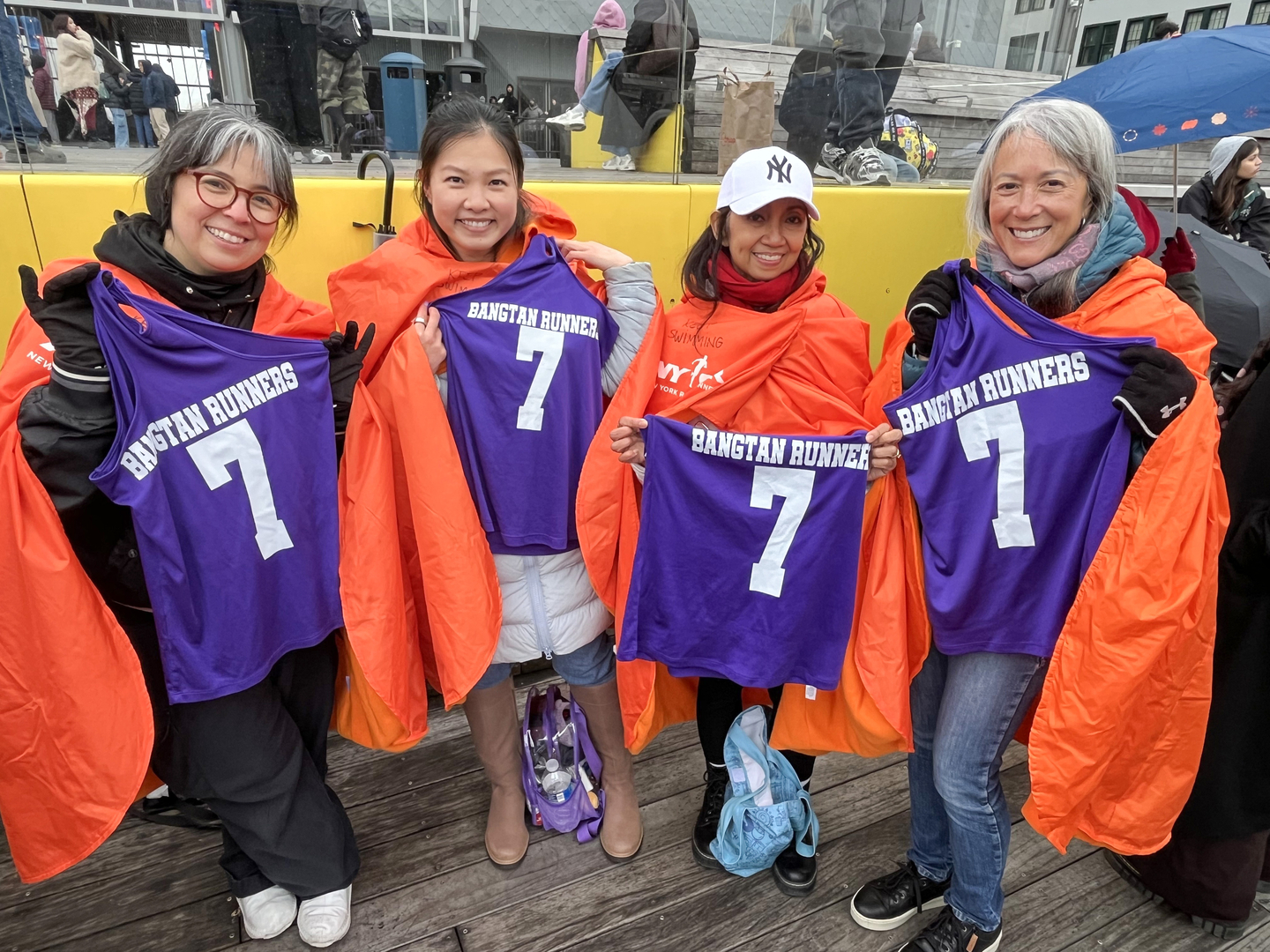 BTS fans pose for a photo at the "Spotify X BTS: Swimside" event held in New York City on March 23. [YONHAP]