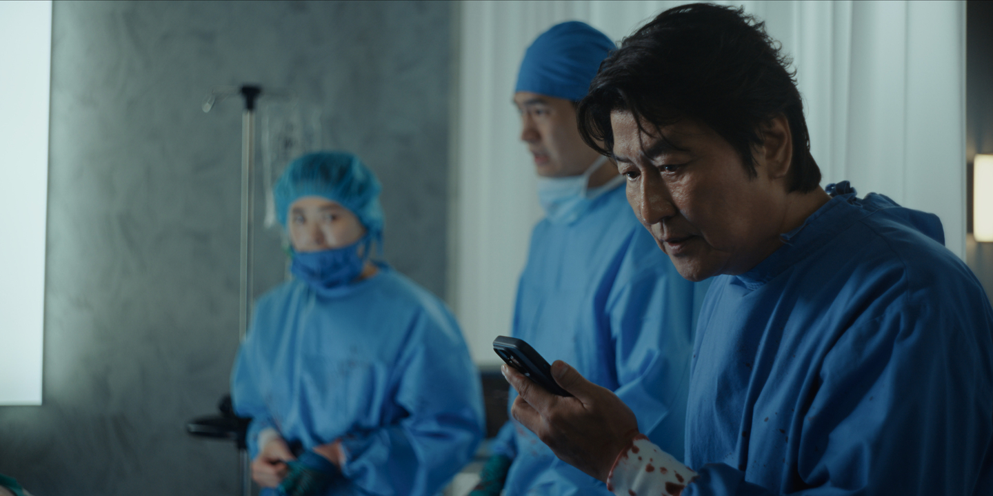 Song Kang-ho as Doctor Kim, right, in the second season of the Netflix series ″Beef″ (2023-), set to premiere on April 16 [NETFLIX]