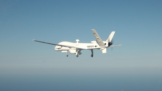 This undated photo, provided by the Defense Acquisition Program Administration, shows a prototype of a medium-altitude unmanned aerial vehicle. [YONHAP] 