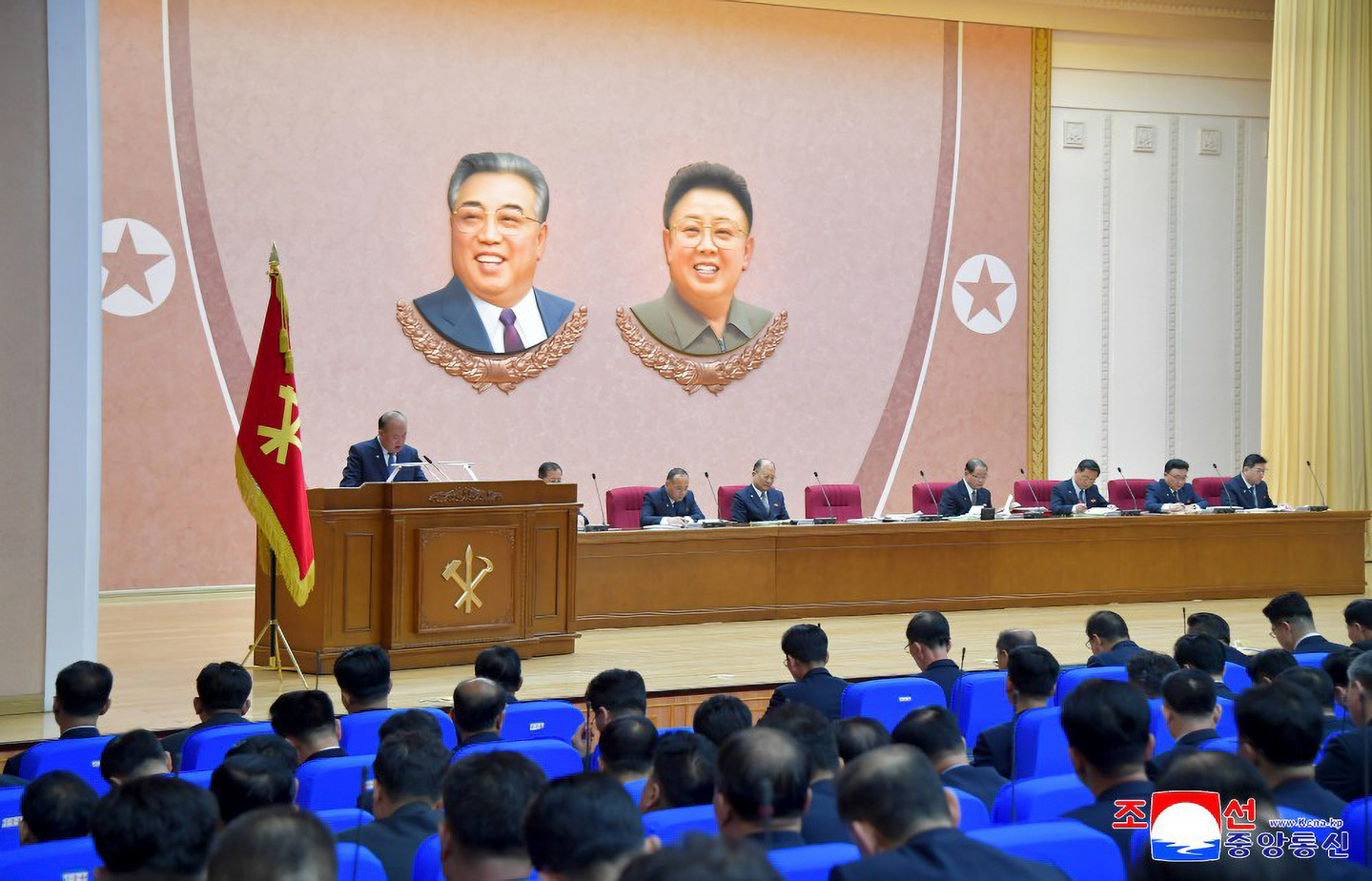 This Korean Central News Agency file image on March 5, 2026, shows an expanded meeting of the ruling Workers' Party Committee of the Cabinet held a day earlier to advance decisions at a party congress. [YONHAP]