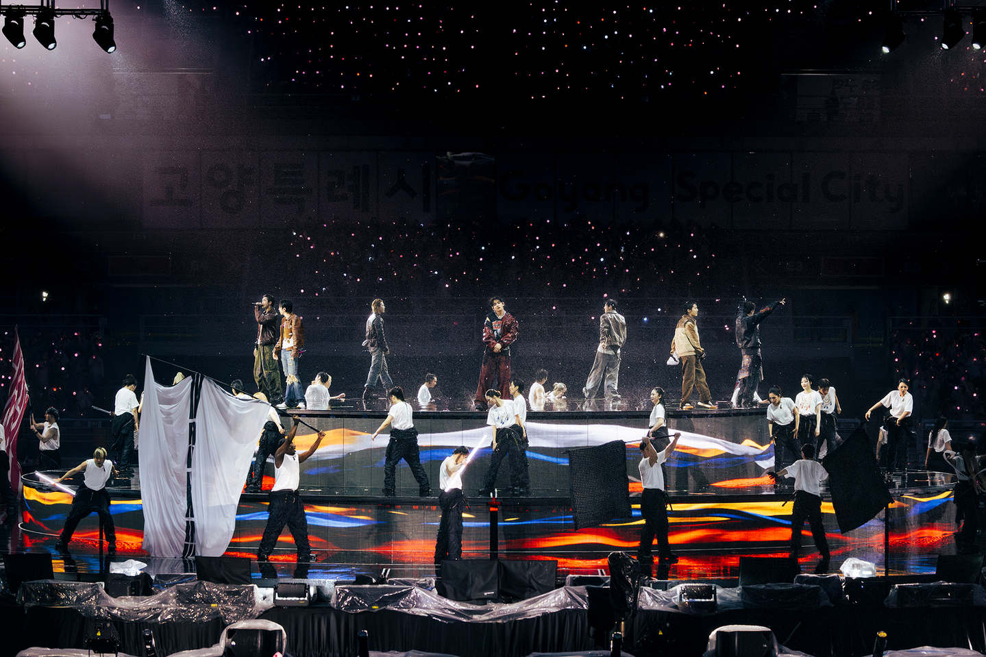 BTS performs during the first of its three concerts at Goyang Main Stadium in Goyang, Gyeonggi, on April 9, as part of the group’s ongoing “Arirang” world tour. [BIGHIT MUSIC]