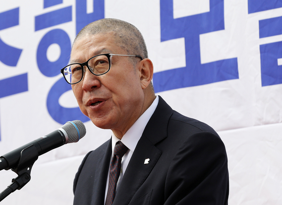 Busan mayor Park Heong-joon speaks at an event in Busan on March 30. [NEWS1] 