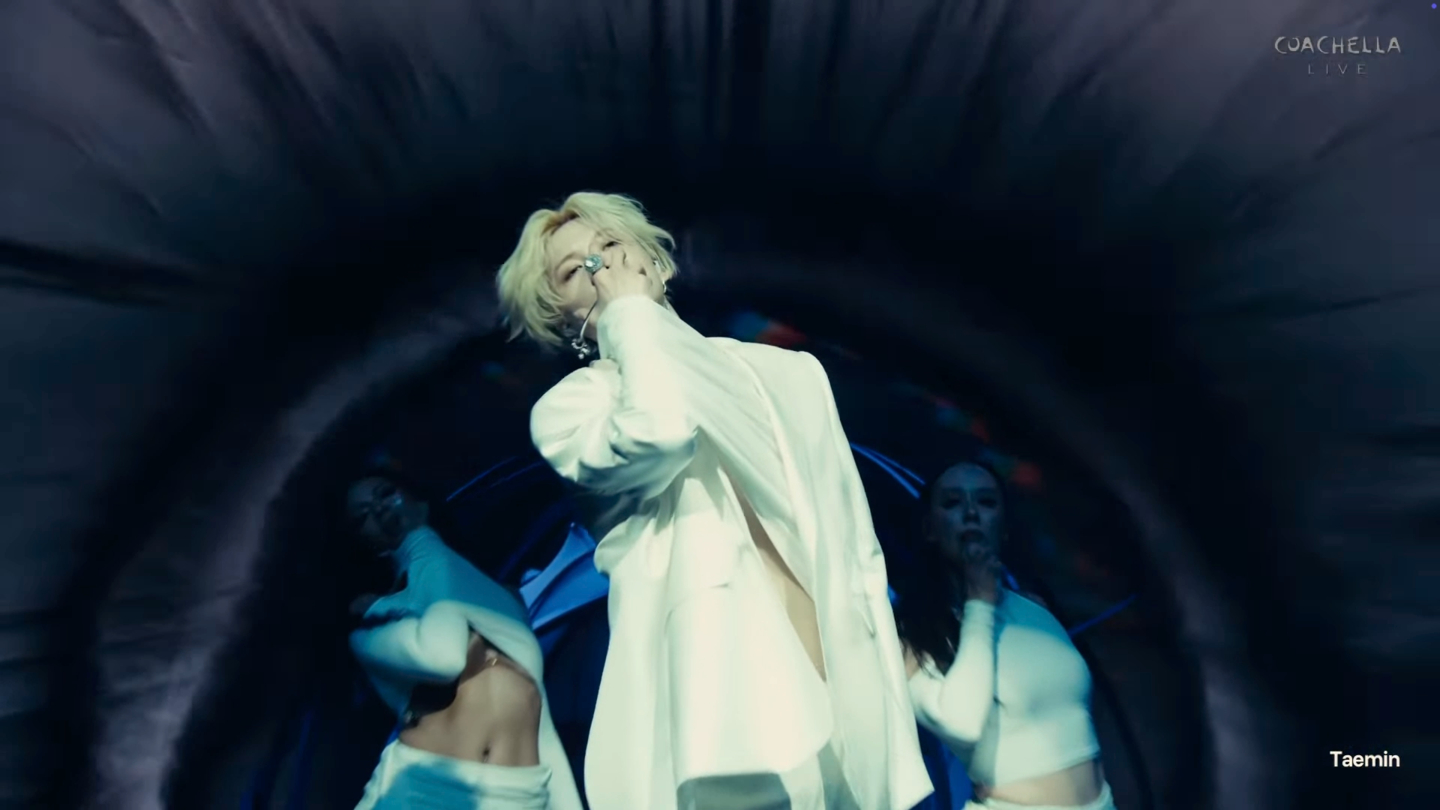  Taemin of the boy group SHINee performs at Coachella Valley Music and Arts Festival in Indio, California, on April 11. [GALAXY CORPORATION]