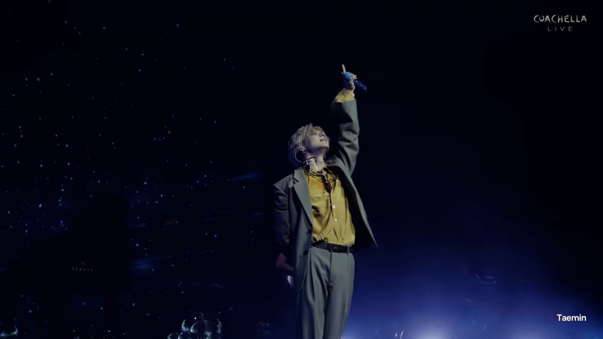 Taemin of the boy group SHINee performs at Coachella Valley Music and Arts Festival in Indio, California, on April 11. [SCREEN CAPTURE]