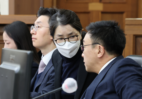 Former first lady Kim Keon Hee is seen during her final hearing on charges of violating the Capital Market Act at the Seoul Central District Court in Seocho District, southern Seoul, on Dec. 3, 2025. [JOINT PRESS CORPS]