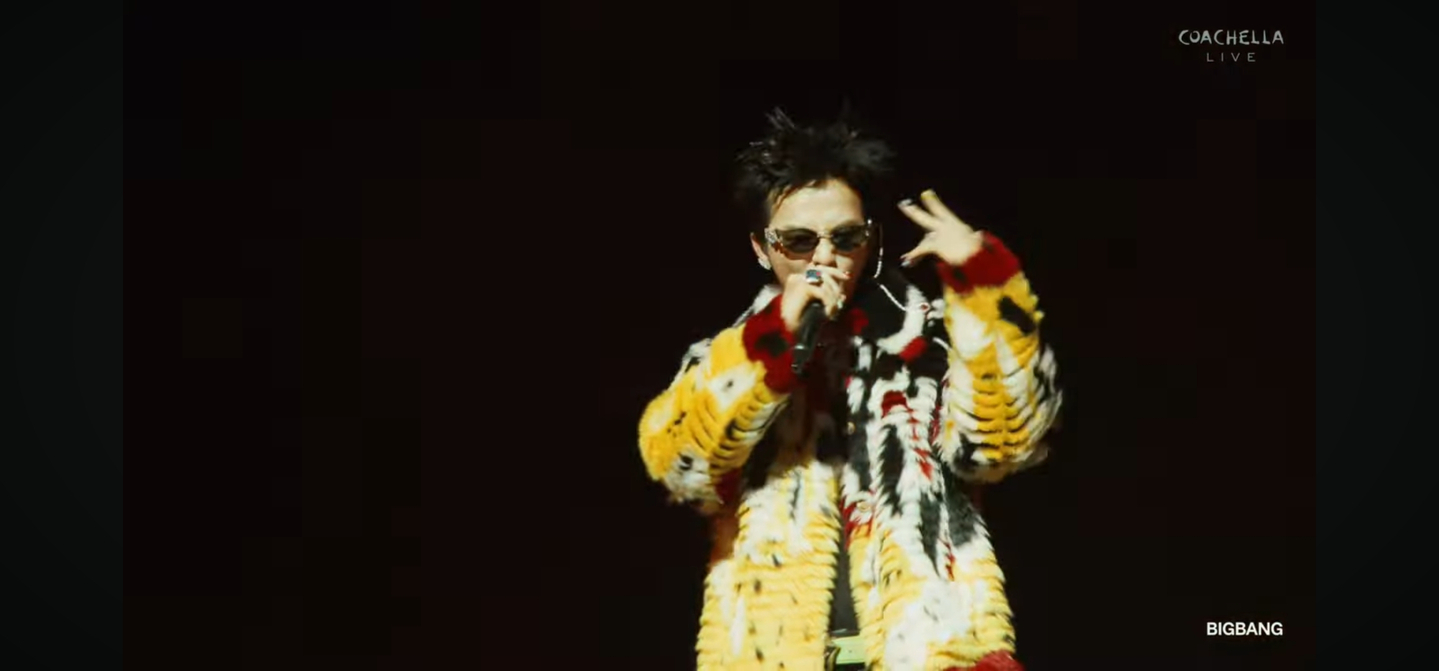 G-Dragon of boy band Big Bang performs at Coachella Valley Music & Arts Festival in Indio, California, on April 12. [SCREEN CAPTURE]