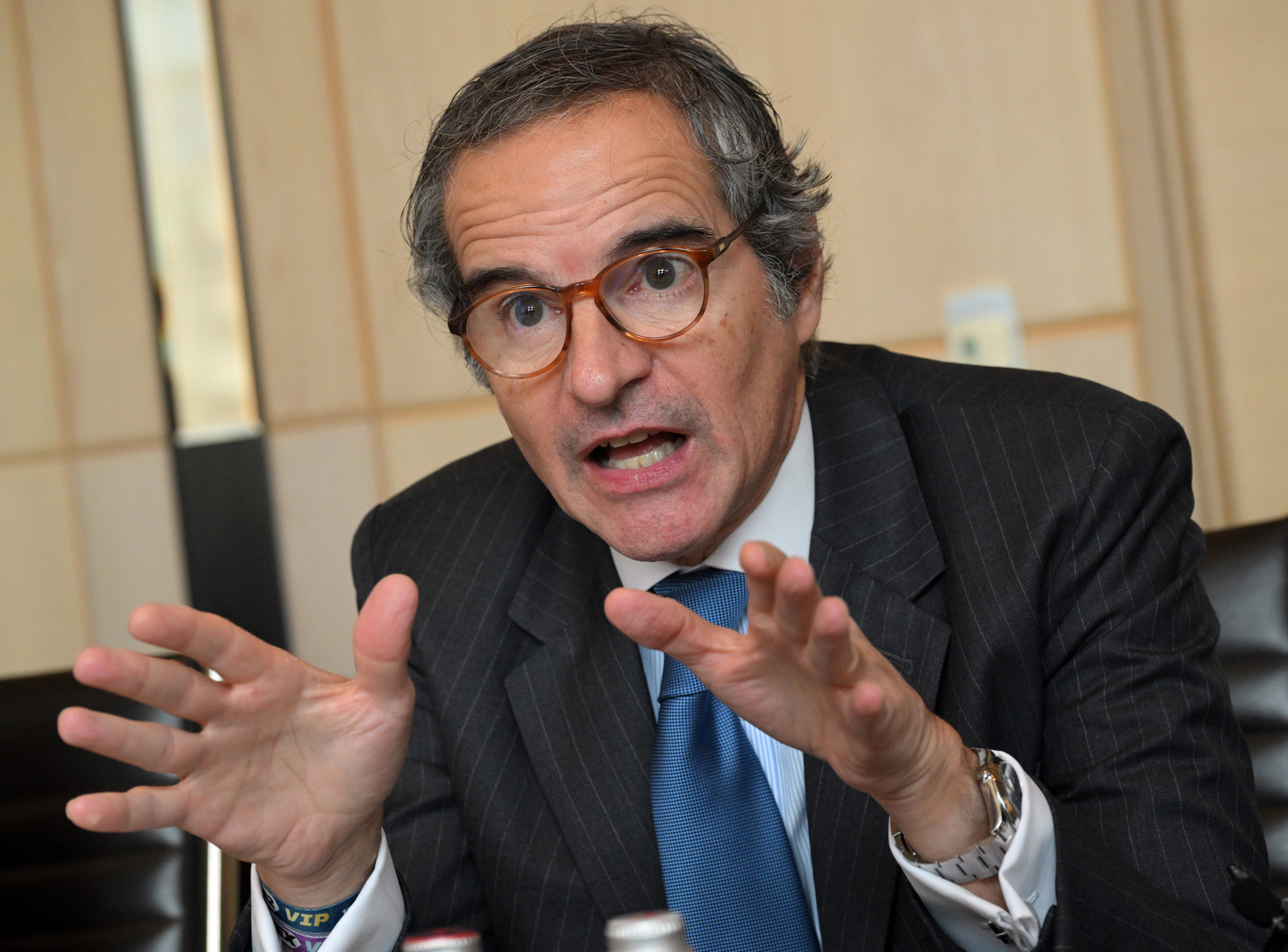 International Atomic Energy Agency (IAEA) Director-General Rafael Grossi speaks at a press conference at the Four Seasons Hotel in Jongno District, central Seoul, on April 15. [KANG JEONG-HYEON]