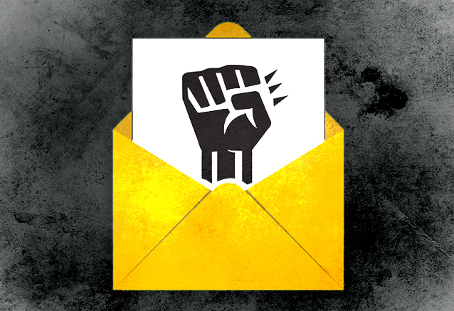 A graphic illustration of the so-called yellow envelope law, which limits companies from claiming damages from workers who go on strike. [JOONGANG PHOTO]