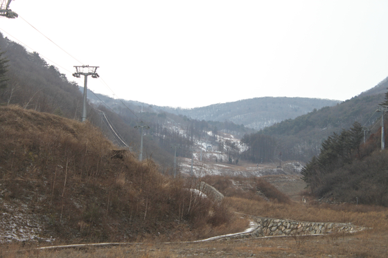 Jeongseon Alpine Centre in Gangwon during the 2018 PyeongChang Winter Olympics [JOONGANG ILBO]