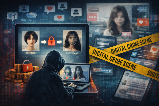 An AI-generated illustration shows a person creating a deepfake [CHATGPT]