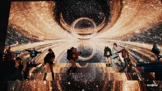 K-pop act Big Bang performs at the Coachella Valley Music and Arts Festival in Indio, California, on April 19. [SCREEN CAPTURE] 