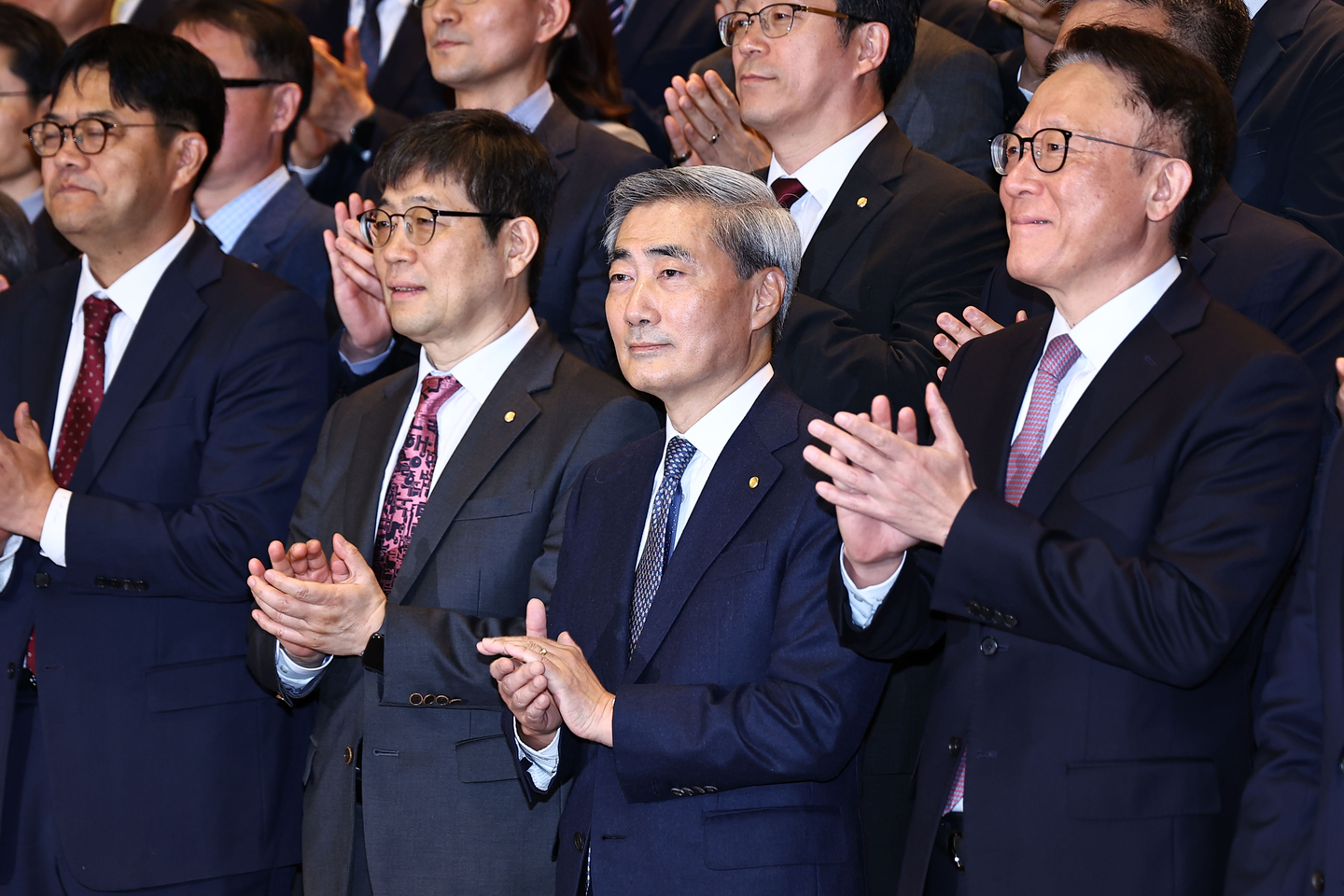 Newly appointed Bank of Korea Governor Shin Hyun-song attends an inauguration ceremony held at the Bank of Korea annex in Jung District, central Seoul, on April 21. [JOINT PRESS CORPS]