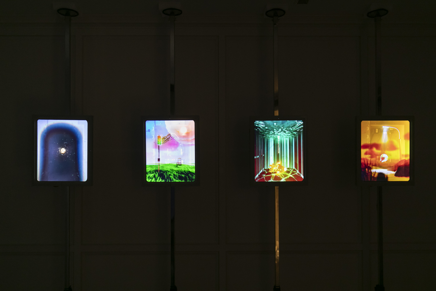 Media artwork is seen displayed at the Grand Josun Busan hotel in Busan as part of the Loop Plus fair on April 23. [LOOP PLUS]