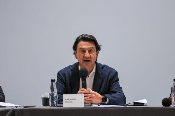 Hyundai Motor CEO José Muñoz speaks about his strategies for the Chinese market during a press interview on the sidelines of Auto China 2026 in Beijing on April 24. [HYUNDAI MOTOR]